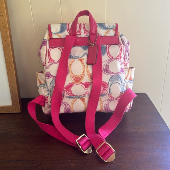 Coach Colorful Scribble C Backpack EUC - Picture 2 of 13